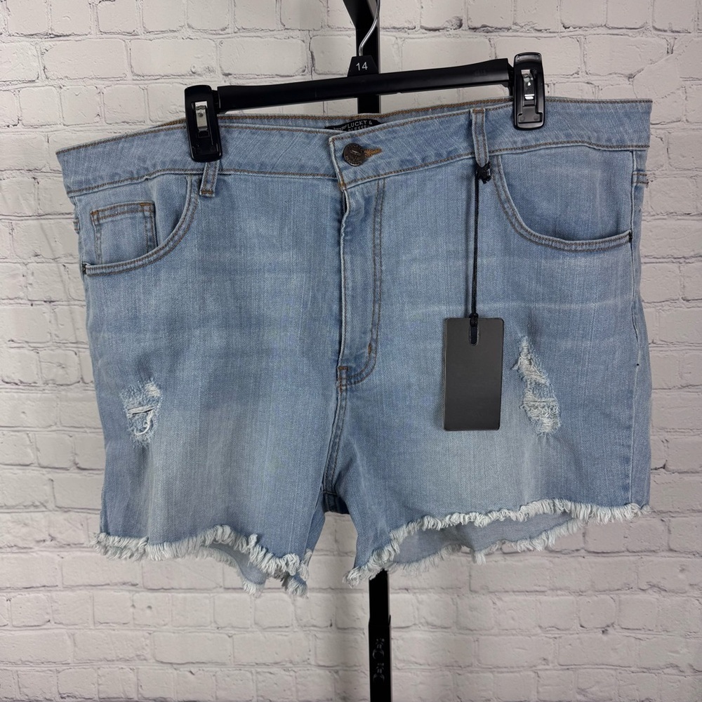 Lucky & Blessed Denim Cut Off Raw Hem Shorts Size 20